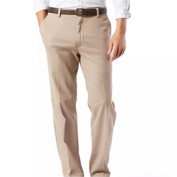 Dockers D3 Classic Fit Easy Khaki Tan Flat Front Pants Mens 36 34 Preppy - Picture 3 of 12